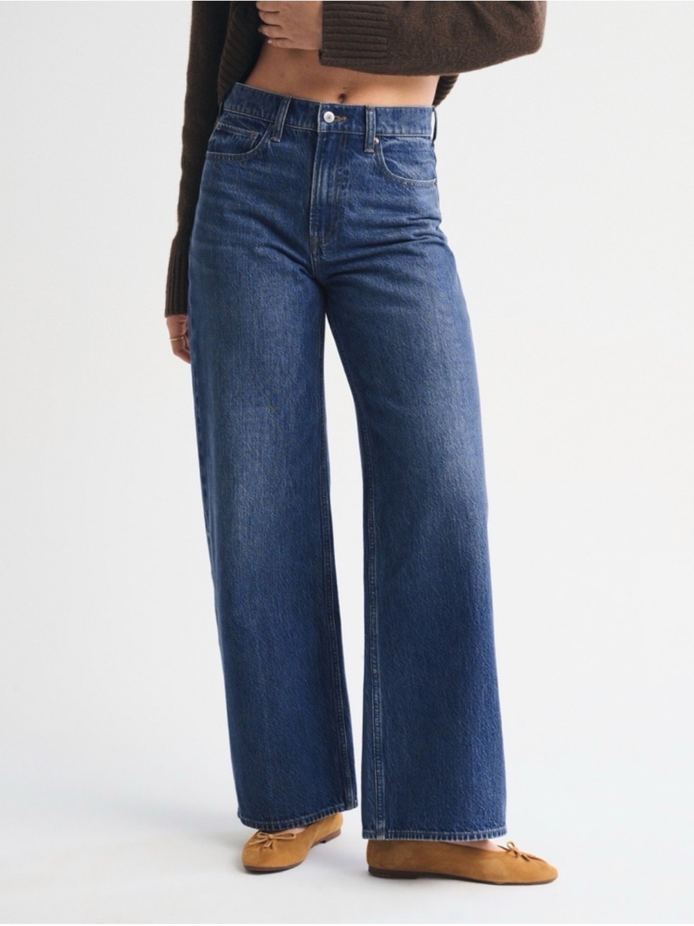 Abercrombie & Fitch - High-Rise Wide Leg Women’s Jeans — Dark Blue